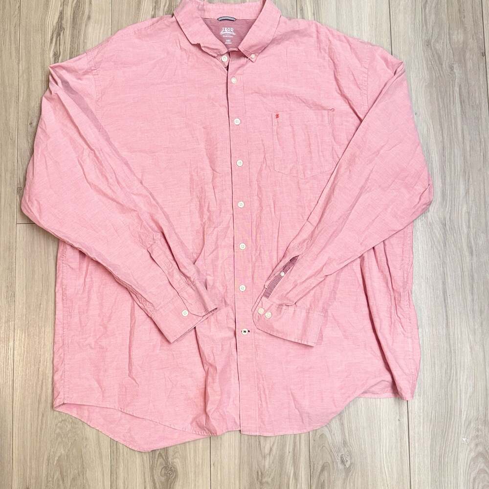 IZOD Saltwater Relaxed Classics Pink Long Sleeve Button-Down Shirt